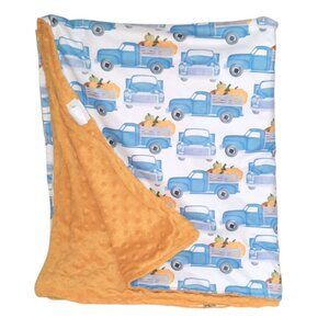 Marie Nicole Clothing Truck Pumpkin Minky Dot Lovey Security Blanket 33" X 39"